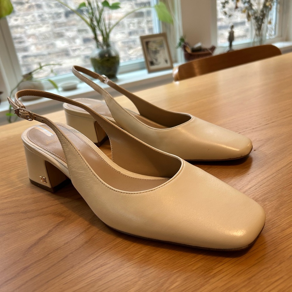 Sam Edelman Cream Slingback Heels